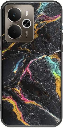 Cracked Marble Colorful Realme 14 5g Negru TPU Silicon