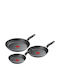 Tefal Only Cook Σετ Τηγάνια από Αλουμίνιο 3τμχ