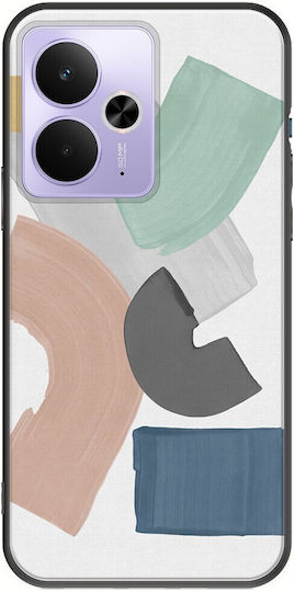 Pastell Farbblöcke Realme 14t 5g Schwarze Tpu Handyhülle aus Silikon