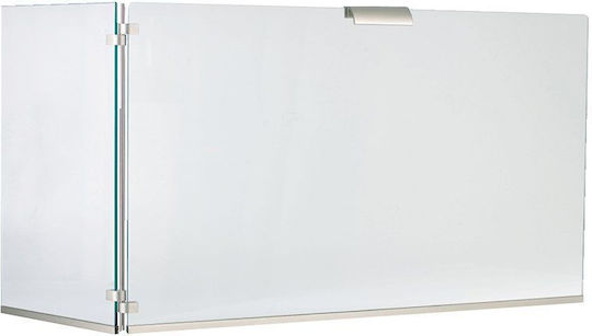 Zogometal Glass Fireplace Screen 80x30x50cm Silver