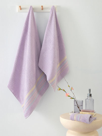 Palamaiki Set of Bath Towels 3 pcs Monica Lilac Weight 450gr/m²