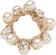 Elegant Elastic Braided Hair Beads Rhinestone Refined Beige