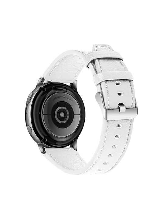 Δερμάτινο Λουράκι Ασημί Κούμπωμα Realme Watch S White
