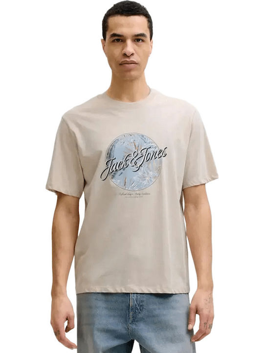 Jack & Jones Tricou Cu Guler Rotund Moonbeam