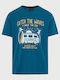 T-shirt Πετρόλ