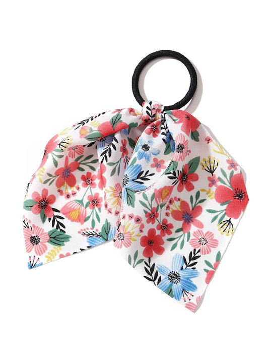 Elastic Scarf Tropical Pink Flowery Veil Tape Hair