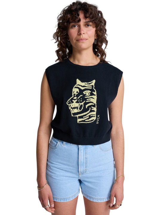 Damen Bluse Ärmellose Schwarz
