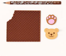 Cake Journal Set Scented Accessories Zola 80-page Notebook Pencil 2 Erasers Chocolate Hazelnut Aroma