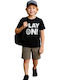 Kinderbekleidungssets mit Sommer Shorts 2 Stück Schwarz