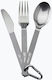 Esbit 3-piece Titanium Cutlery Set Carabiner Pocket Titanium