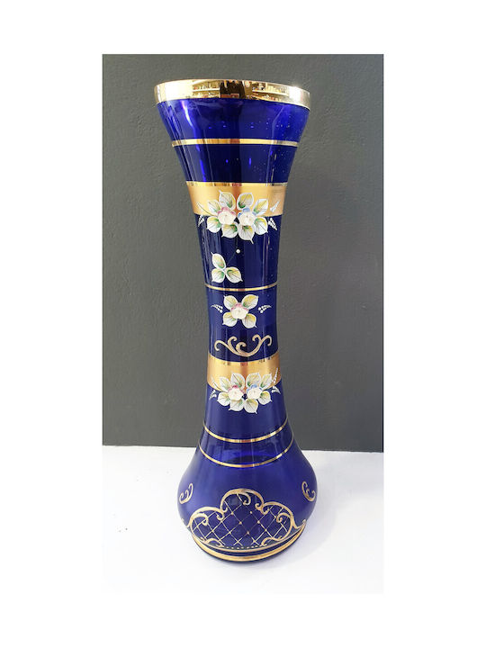 Bohemia Διακοσμητικό Βάζο Κρυστάλλινο Μπλε Y41cm