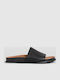 Effie Leather Women's Flat Sandals Black