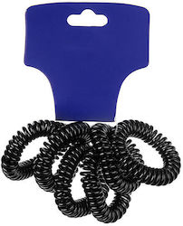 Hair Scrunchies Spiral 6 Pieces Black No 10076