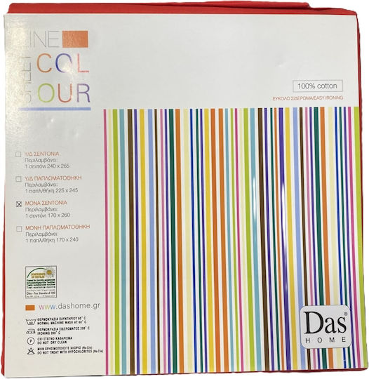 Das Home Colour Line Single Bed Sheet 170x260cm 1