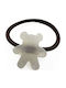 Elastische Casual Haarspange Pooh Teddy Irisé Süßes Weiß