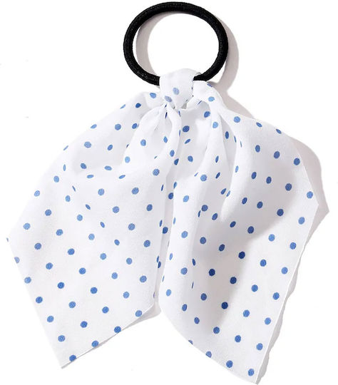Elastic Scarf Hair White Graceful Polka Dot Tape