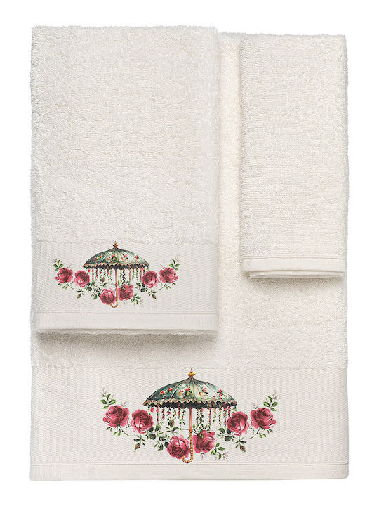 Beauty Home Σετ Πετσέτες Μπάνιου 3τμχ 3550 Εκρού Βάρους 500gr/m²