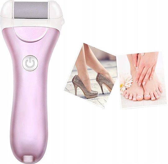 Lima Electrică Pentru Călcâie Picioare Zola Îndepărtează Pielea Excesivă 3 Role Formă Ergonomică 2 Trepte Viteză Cablu Usb 16x6x3,5 Cm Roz