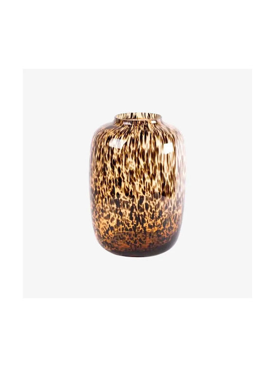 Phos & Gaia Decorative Vase Glass Cheetah Brown