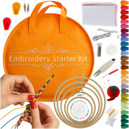 Embroidery Set Zola 100 Colored Threads Thread Length 8 M Accessories Included 30 X 45 Cm