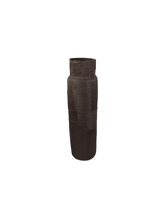 Liberta Decorative Polyresin Vase Huile Brune Brown 15x15xH54.5cm