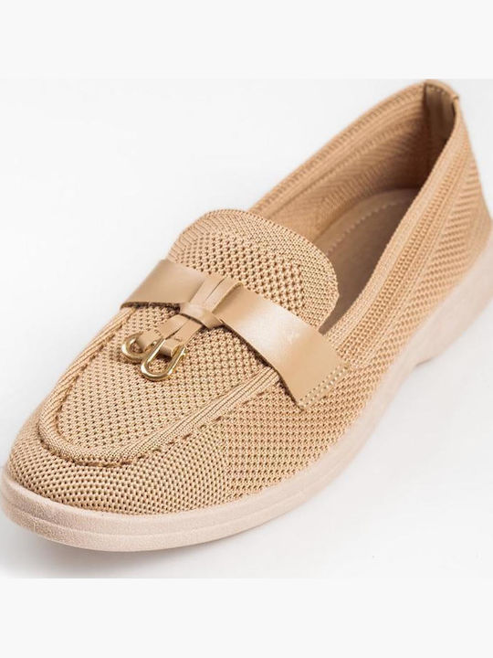 The Shoemart Γυναικεία Loafers σε Μπεζ Χρώμα