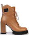 Leather Women's Ankle Boots Beige