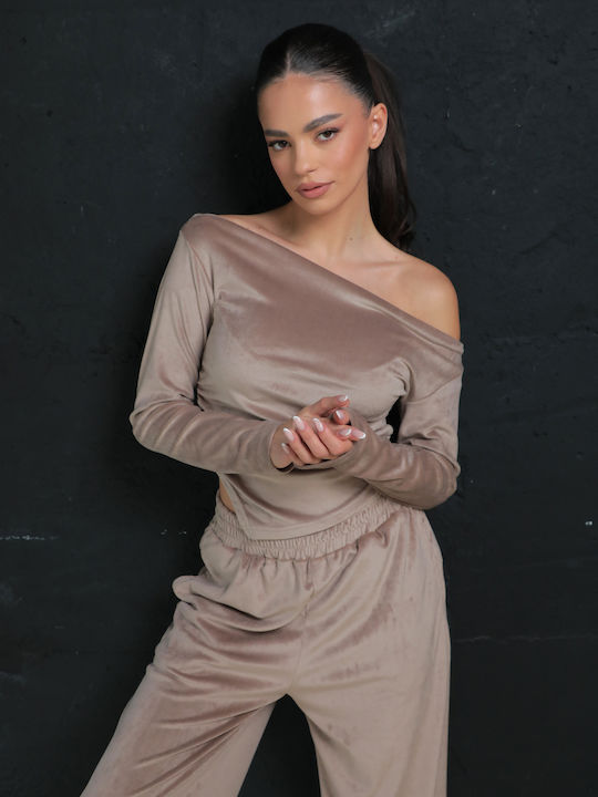 Luxury Beige Tracksuit Set