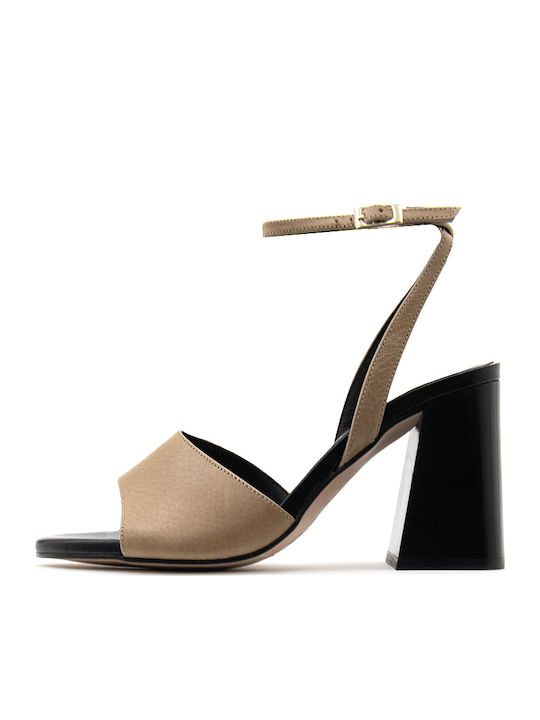 Angel Alarcon Leather Beige Sandals