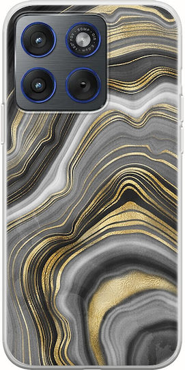 Agate Stone Gold Veined Motorola Edge 70 5g Flexible TPU Transparent Silicone