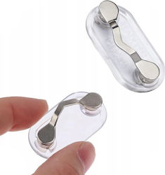Magnetic Clip Holder Glasses Zola Multifunctional Abs Steel 4.4 X 2.4 Cm Transparent