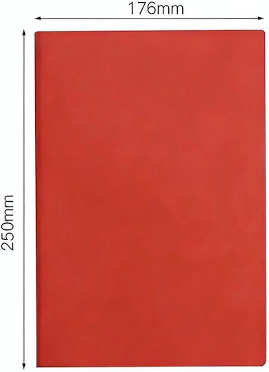 Valvoro Notizbuch B5 mit Gummiband 100 Blätter 100g Rot