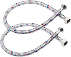 Avizar Braided Flexible Hose F1/2 F1/2 Sanitary Connections Heavy Duty Grey