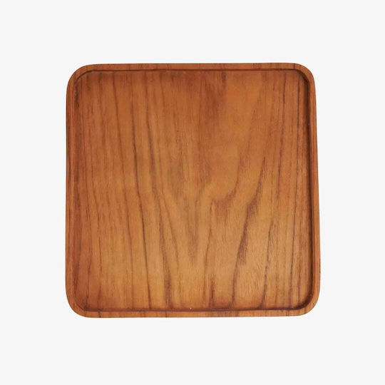 Farfurie Pătrată Teak Square Lemn Natural Pgsi0151 M