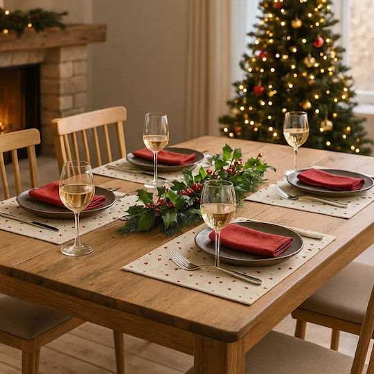 Set Servete Individuale Christmas Rezistente La Murdărie Stele 2 Bucăți Pgsi0209