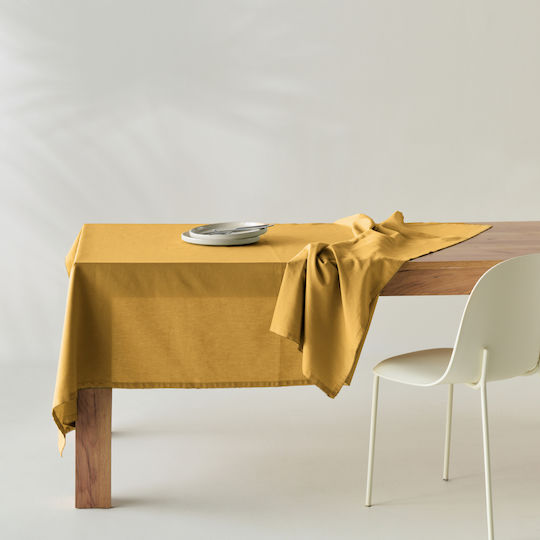 Kentia Τραπεζομάντηλο Βαμβακερό Leilani Mustard 140x220εκ.