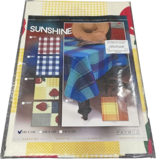 Sunshine Покривка За Маса Art172-2 Жълта/Екрю Каре 140x140см