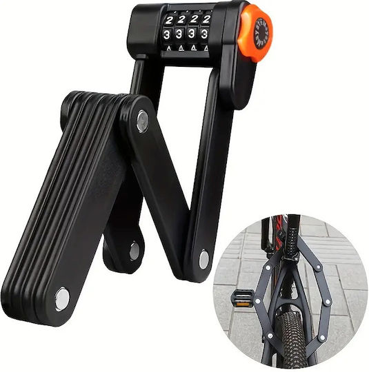 Bicycle Frame-mounted Anti-theft Lock Zola Foldable Combination Lock System Plastic 83 Cm Length Black