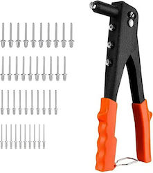 Pop Nietmaschinen Zola 4 Arten Nieten Flache Stangen Metallbleche Leder Pvc Ergonomischer Gummi Griff 24 Cm Länge Schwarz Orange