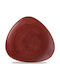 Churchill 1795 Shallow Triangle Serving Plate Porcelain Red 22.9cm 4 Pieces