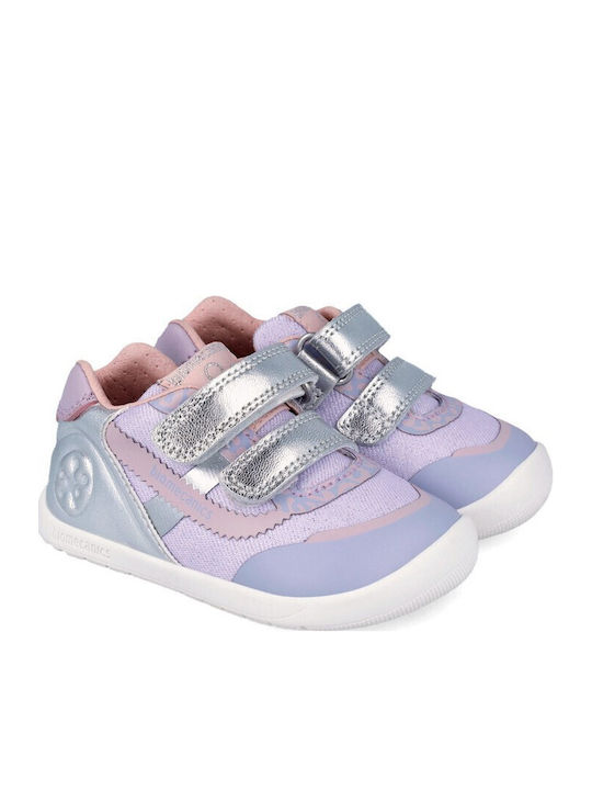 Kinder Sneaker Anatomisch mit Bügel- und Schleifenverschluss Flieder