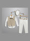Baptism Suit Boy White-Beige 3015-1 New Life Nl-26-3015-1