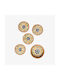 Phos & Gaia Round Wooden Coaster 4 Pieces