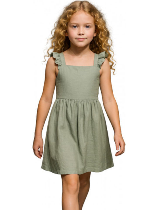 Serafino Mädchenkleid Ärmellos Menta