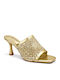 Mules with High Heel in Gold Colour