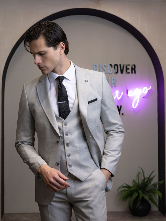 Alter Ego Men's Suit with Slim Fit Ice Gray