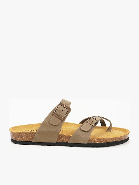 Plakton Leder Herrensandalen Khaki