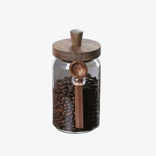 Phos & Gaia Lebensmittelgläser & Behälter für Kaffee Tee Zucker mit luftdichtem Glasdeckel Transparent 900ml