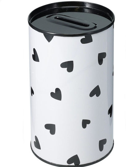 Metallic Cylinder Money Box Black and White Designs