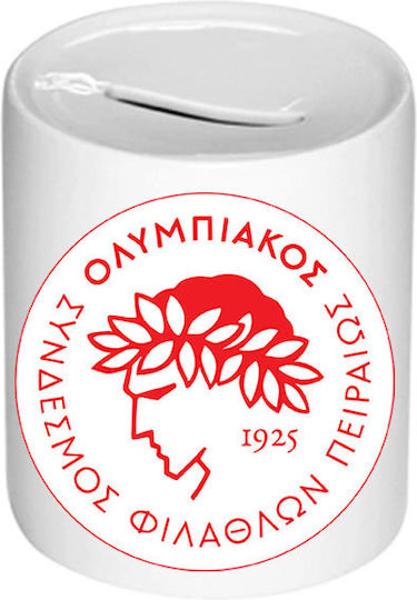 Παιδικός Κουμπαράς Λευκός Ολυμπιακός